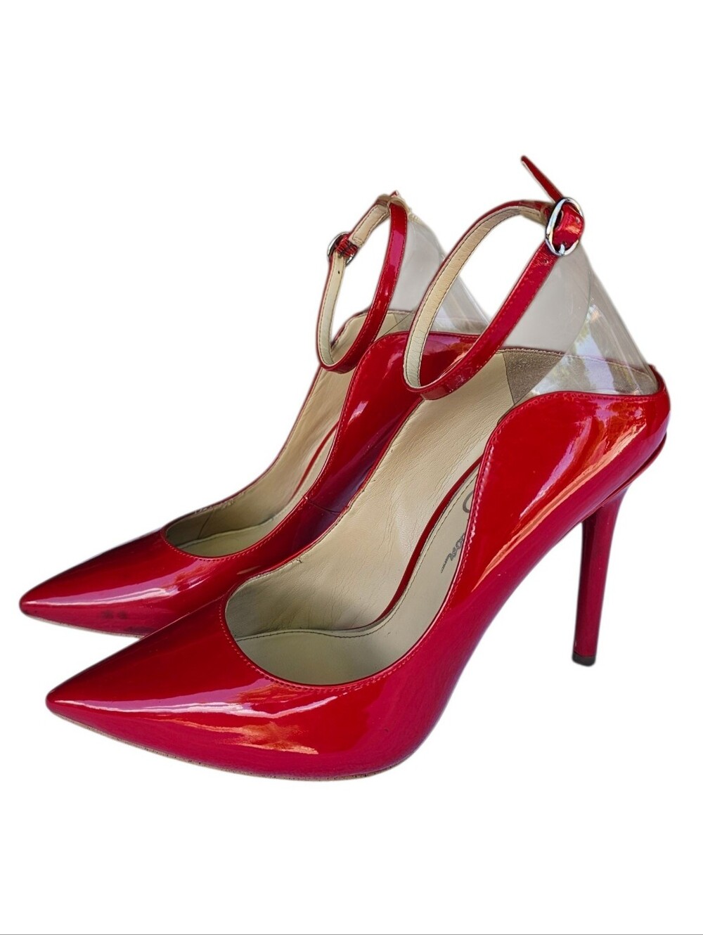 Jessica Simpson Red Patent Pointed-Toe Ankle-Strap Pumps